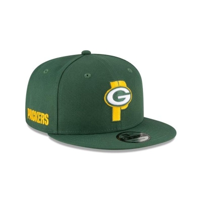 Green Green Bay Packers Hat - New Era NFL Logo Mix 9FIFTY Snapback Caps USA0418627